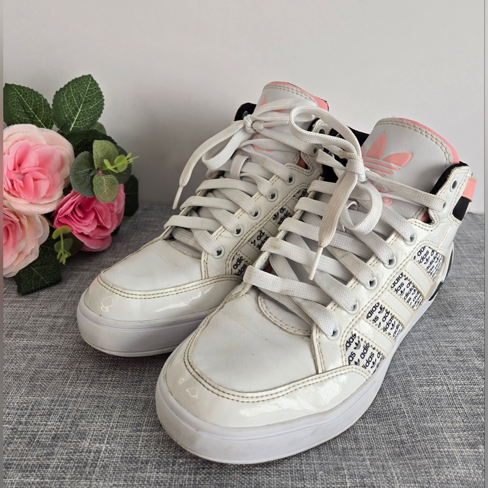 Adidas FV6983‎ Womens Hardcourt Hi   Athletic Shoes Size US 5 Trefoil White Pink